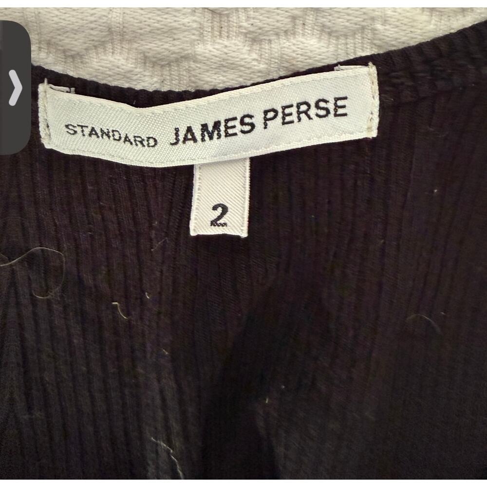 James Perse Standard Ribbed Tank Top Black Size 2 - Picture 2 of 4